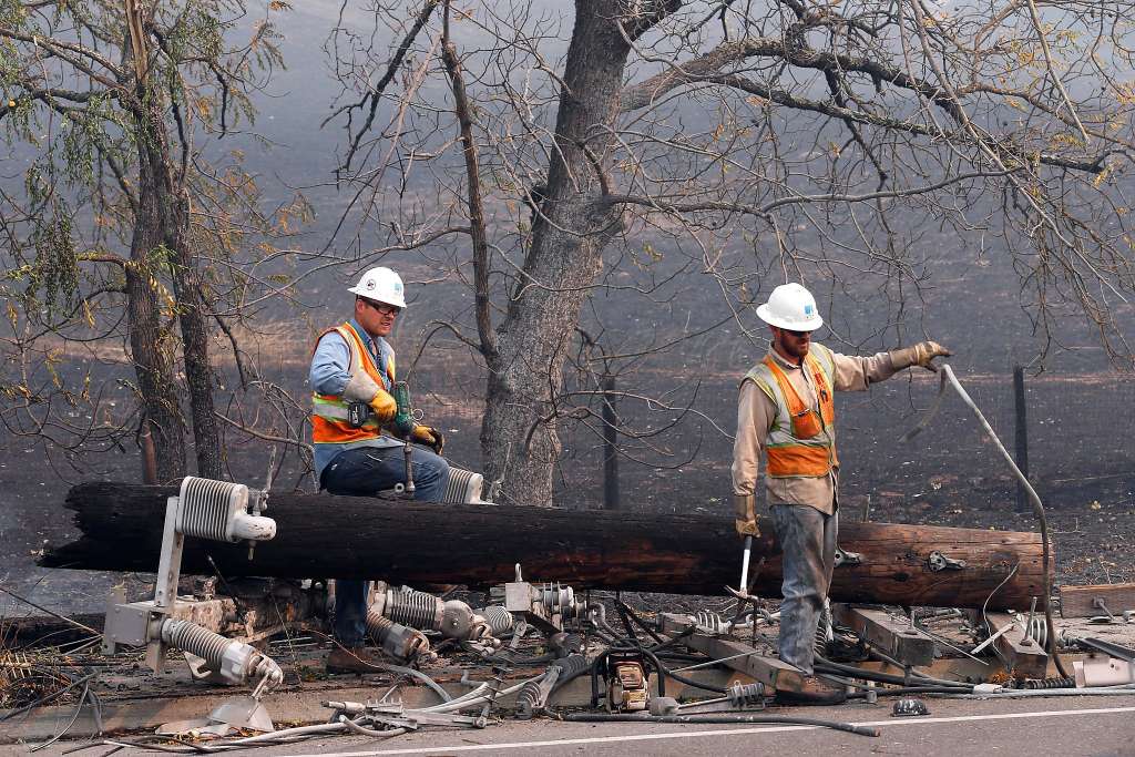 Did Failed Power Lines Cause Deadly Northern California Wildfires? image courtesy of http://www.sfgate.com/news/article/PG-E-power-lines-explored-as-possible-cause-of-12270749.php