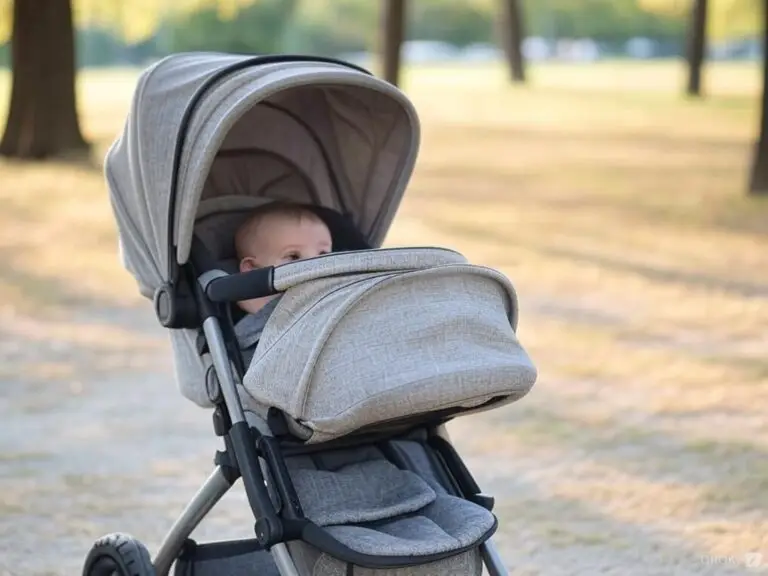 stroller with a baby in it