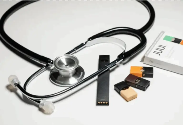 a pack of e-cigarettes and a stethoscope