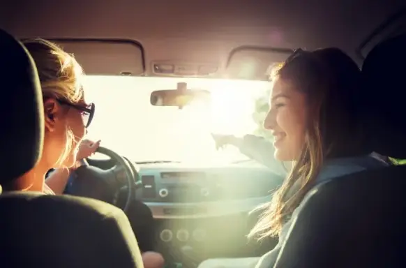 a parent teaching teen to drive