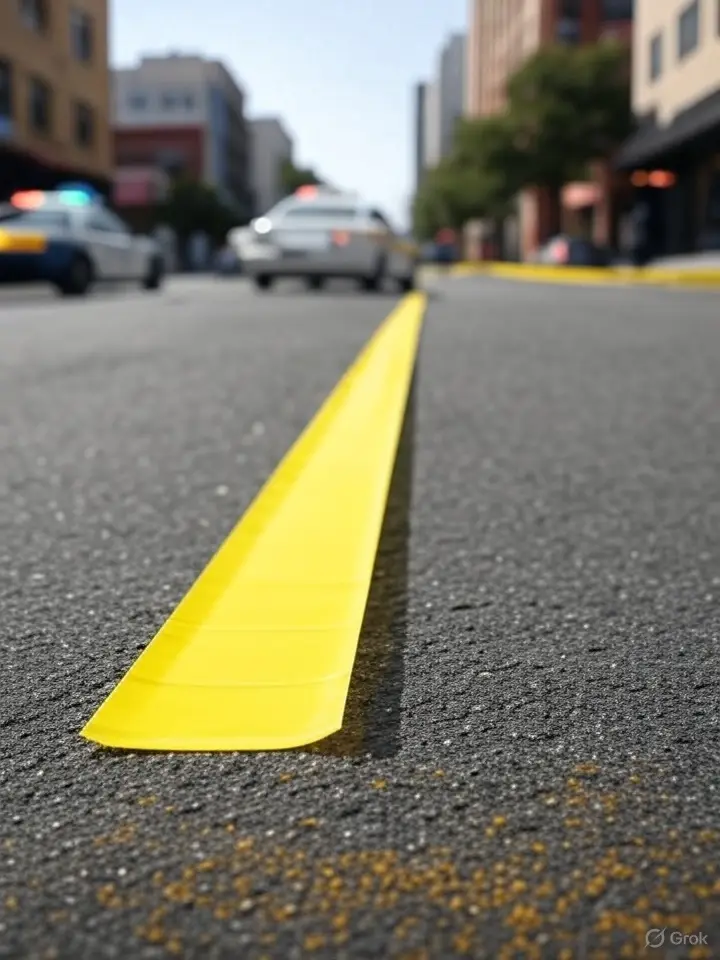 Police cauton tape at hit and run accident