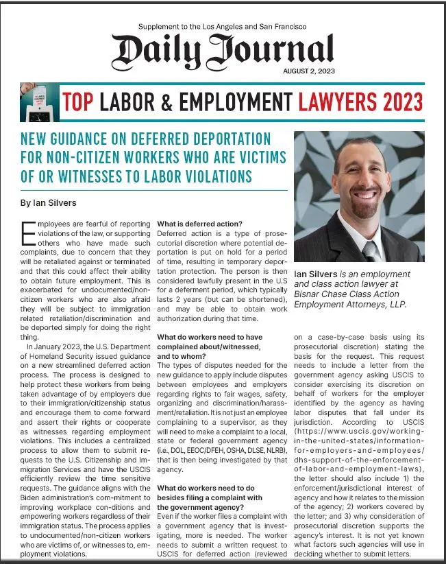 Ian Silvers featured in the 2023 Daily Journal