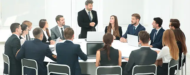 a room full of professionals