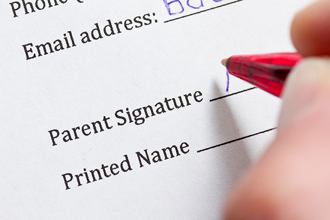 person signing a waiver agreement