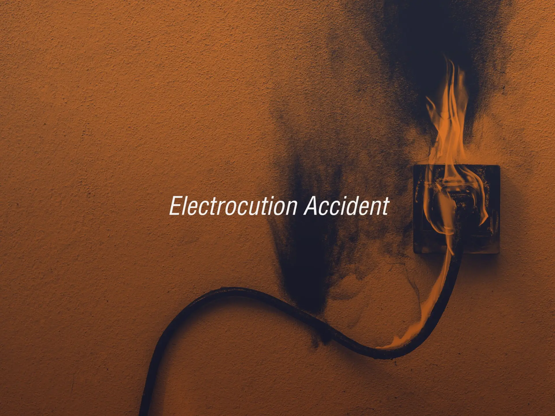 an electrical cord on fire
