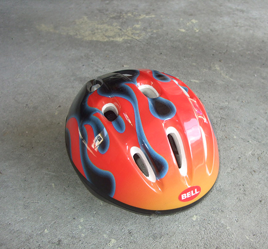 A child's bicycle helmet to prevent bike accident injuries