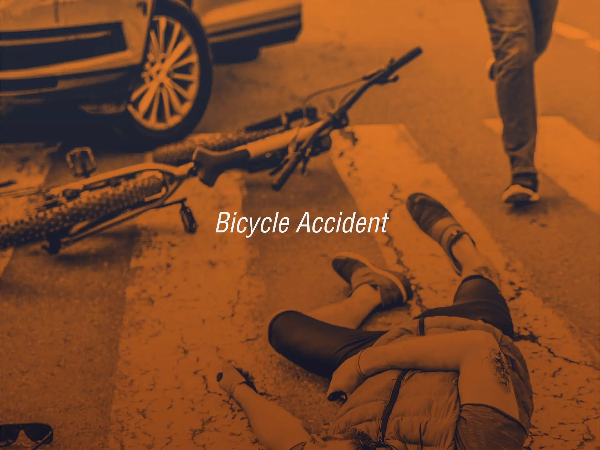 Los Angeles bicycle rider lays injured in a crosswalk