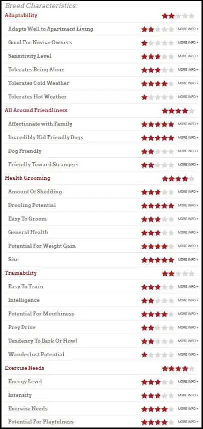mastiff breed characteristics and personalities chart