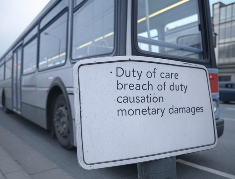 A bus with a sign in front of it