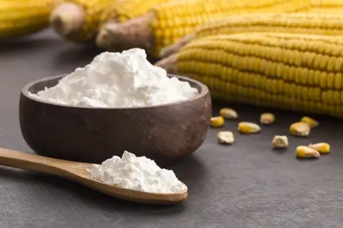 Bowl of corn starch powder.