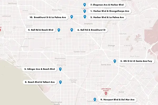 Most Accidents Map