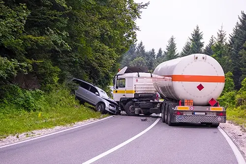 Truck crashed with car.