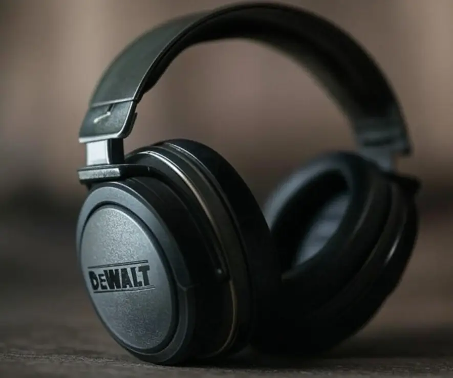 A pair of Dewalt headphones
