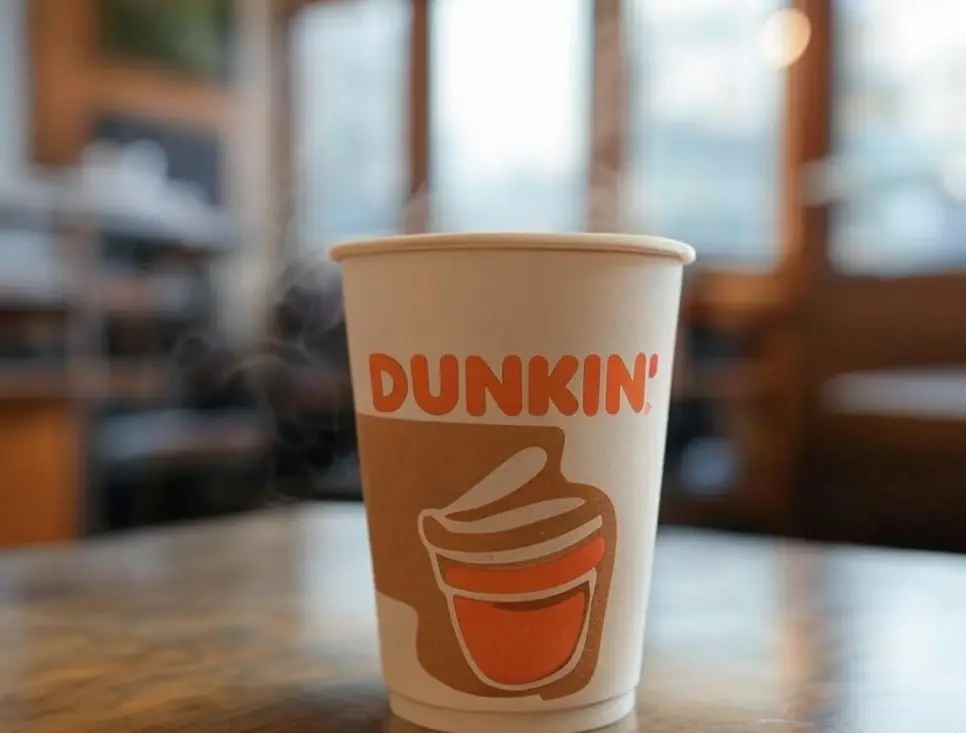 A cup of Dunkins' hot coffee