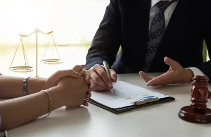 Lawyer advising a client