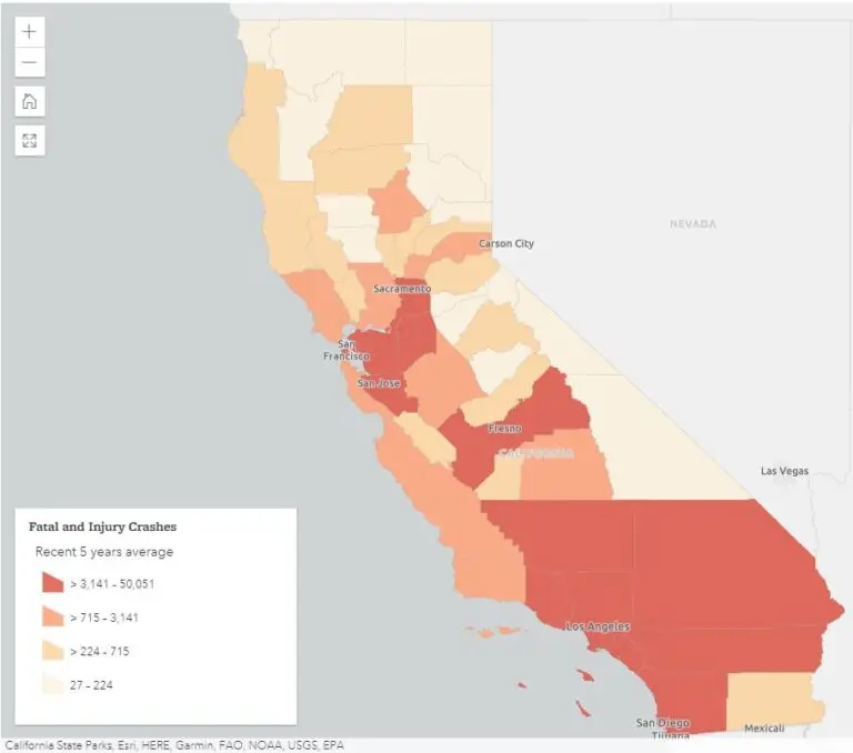 Fatalities and injuries in California updated 2023