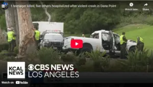 Teenager killed, 5 juveniles injured in Dana Point truck crash