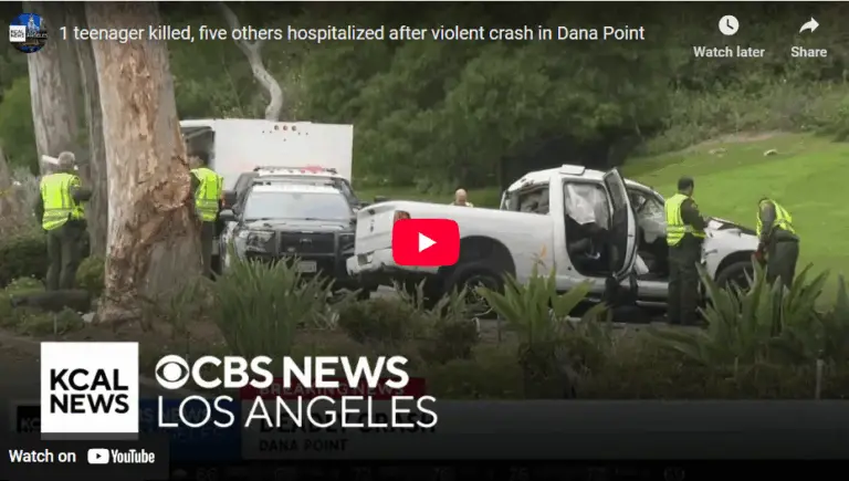 Teenager killed, 5 juveniles injured in Dana Point truck crash