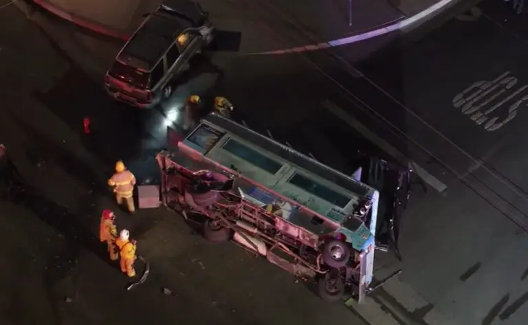 Santa Ana food truck rollover crash 2025