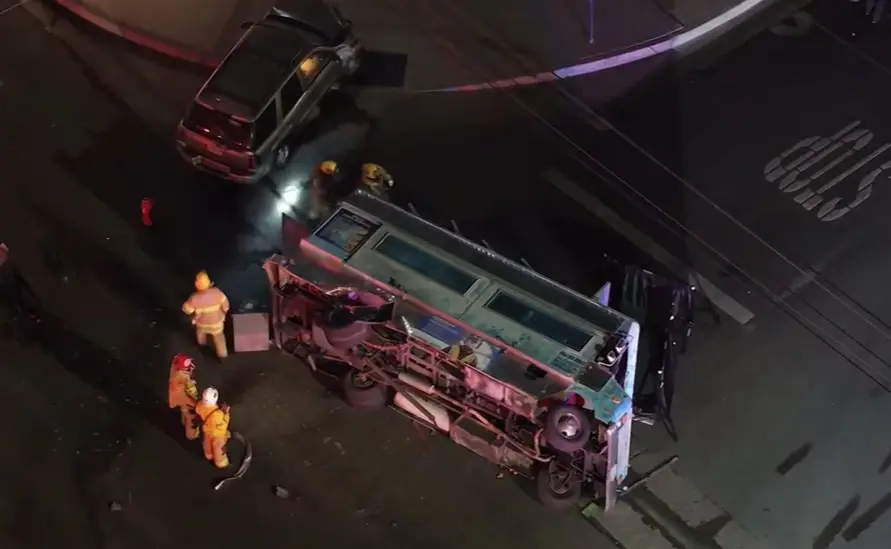 Santa Ana food truck rollover crash 2025