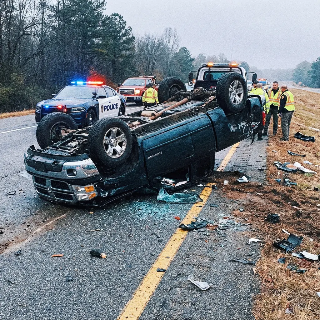 a pickup truck rollover accident