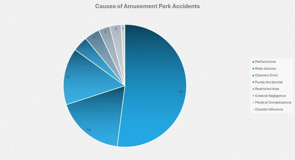 Causes of amusement park accidents (graph)