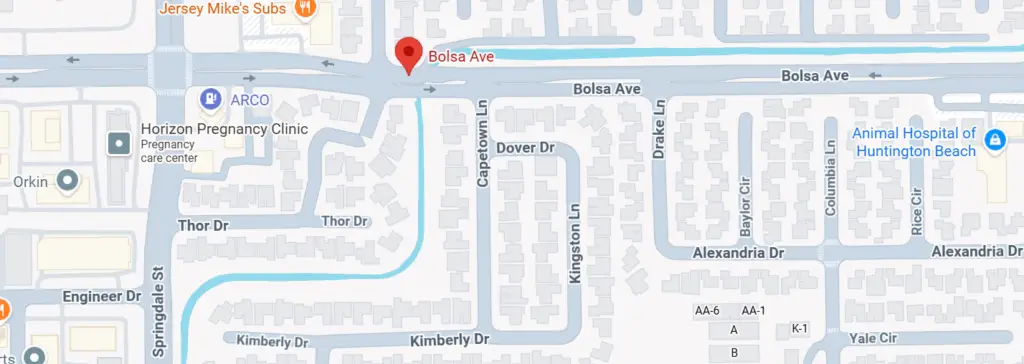 Map of the 405 S in Westminster