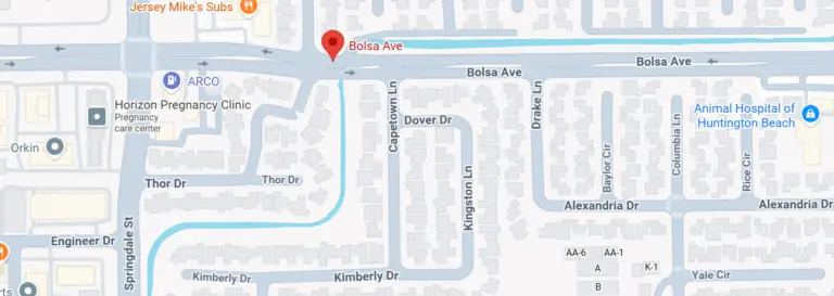 Map of the 405 S in Westminster