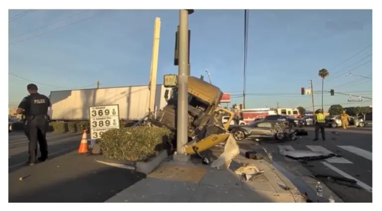 The aftermath of a semi-truck crash in Fullerton on 1/30/26