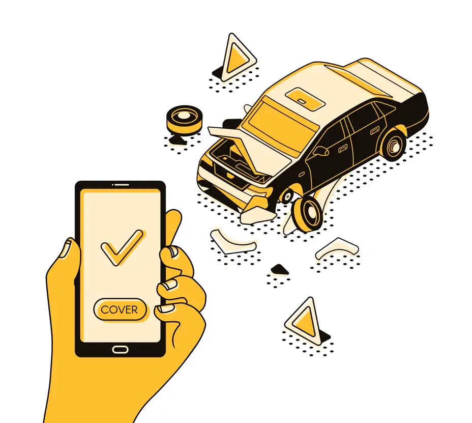 An insurance coverage image, created for the Ultimate Car Accident Guide.