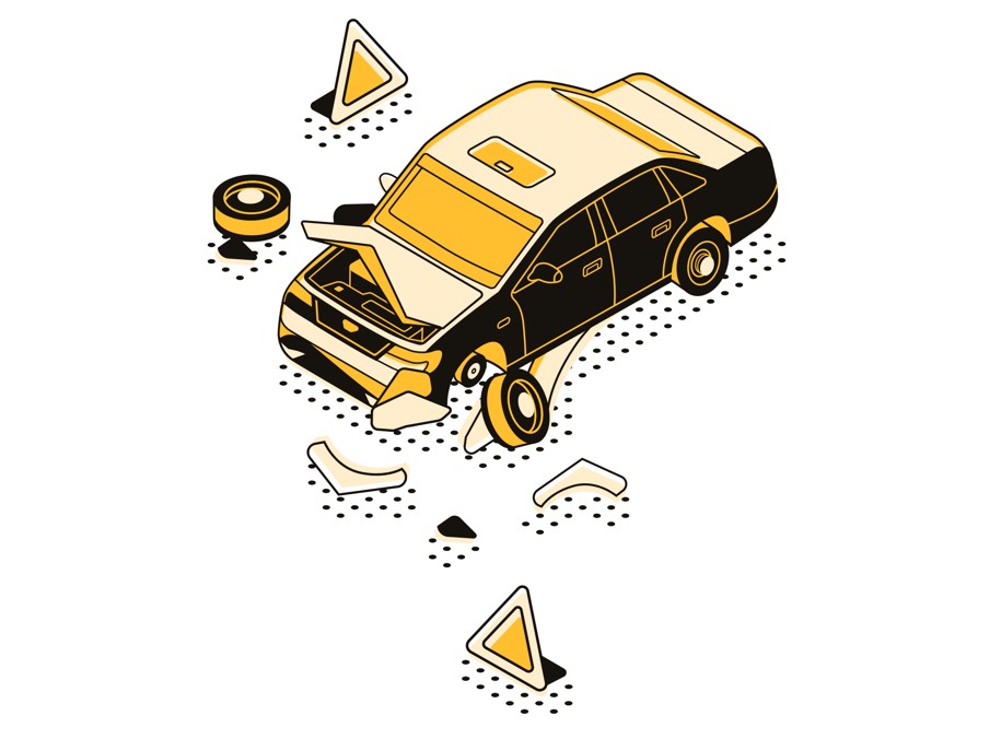 A vehicle image created for the Ultimate Car Accident Guide.