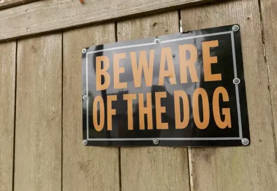 beware of dog sign